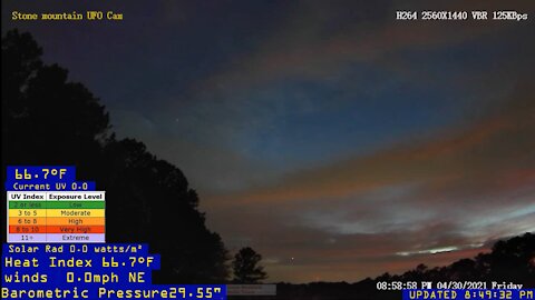 Hi-Speed Sunset over Stone Mountain Georgia April 30 2021