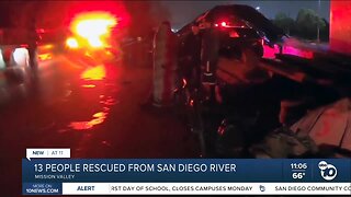 13 people rescued as San Diego River surged near Morena Blvd. bridge