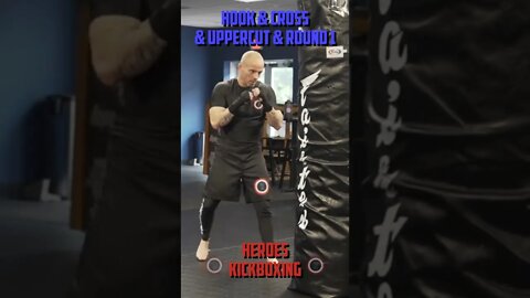 Heroes Training Center | Kickboxing "How To Double Up" Hook & Cross & Uppercut & Round 1 BH #Shorts