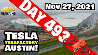 Tesla Gigafactory Austin 4K Day 493 - 11/27/21 - Tesla TX - IS GIGA TEXAS' DRAINAGE SYSTEM WORKING?