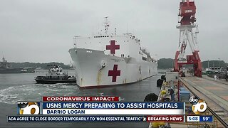 USNS Mercy prepares to help hospitals on coast