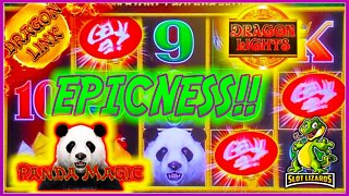 MEGA WIN SURPRISE BONUS ACTION! Dragon Link Panda Magic VS Dragon Lights BETTER THAN JACKPOT!