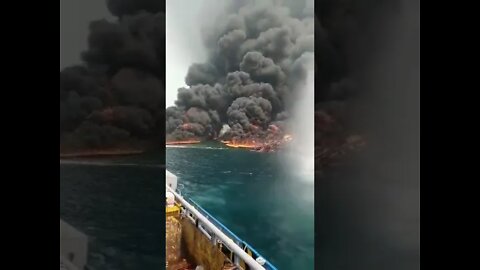 🇳🇬🛢☠ Incredible Images Of Trinity Spirit Oil Tanker That Exploded Off The Coast Of Nigeria