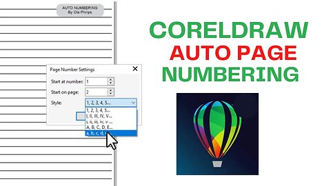 Auto Page Numbering in CorelDraw