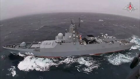 Russian Admiral Gorshkov Frigate conduct anti-submarine drill with Ka-27 helicopter in Norwegian Sea