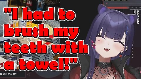 @AkumaNihmune "I had to brush my teeth with a towel!" #vtuber #clips