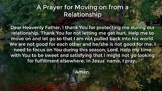 A Prayer for Moving on from a Relationship (Prayer for Moving on and Letting Go)
