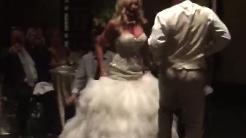 Bride And Groom Fall While Dancing