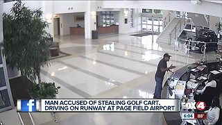 Caught on camera stealing a golf cart at page field