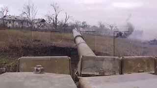 Tanks from the DPR 11th Regiment during fighting in Pervomaisk Donetsk frontline