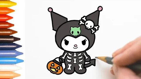 COMO DESENHAR KUROMI FANTASIA CAVEIRA - HELLO KITTY - #kuromi #hellokitty @diegomartins6744