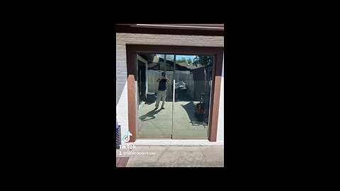 Sliding glass door repair; roller replacement and track refurbishing, in Boca Raton, Fl.