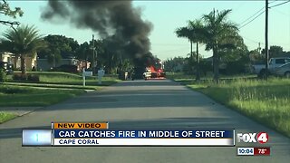 Car catches fire on Cape Coral street
