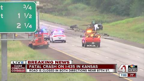 1 dead in crash that shut down I-435 in Lenexa