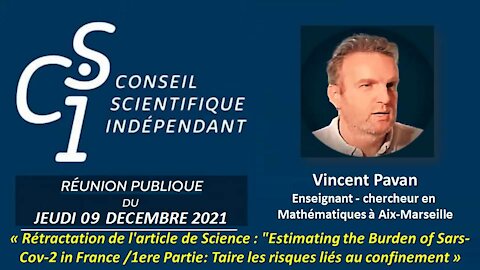 CSI n°35 - Vincent Pavan - Rétractation de l'article Estimating the Burden of Sars-Cov-2 in France Part 1