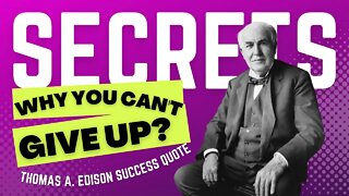 Thomas A.Edison Success Quote│Why You Can't Give Up? 🔥💪│Short Video│#quote #motivationalvideo