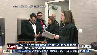 Couple gets married in bathroom