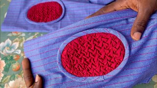 Smocking design sleeve patch tutorial step by step