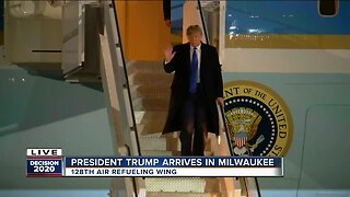 President Trump arrives in Milwaukee