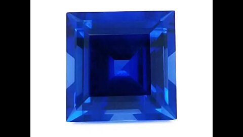 Chatham Square Step Cut Blue Sapphire: Lab grown square blue sapphires