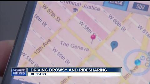 Drowsy driving while behind the wheel for a ride-sharing company