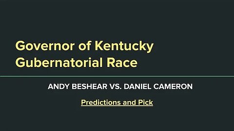 Governor of Kentucky Pick and Predictions for 2023