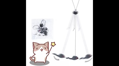 Cat Toy Self-hey Hanging Door Retractable Cat Scratch Rope Mouse Cat Stick Pet Cat