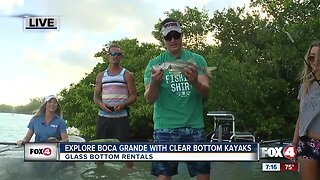 Explore Boca Grande using clear kayaks with Glass Bottom Rentals
