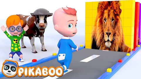 Learn Wild Animals and Fruits with Funny Baby Style PC Games | Pretend Play Cartoon with PiKaBOOoo