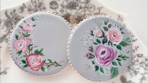Hand painted cookies. One stroke technique.🌸