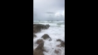 Water crashing at "The Rocks" on Hutchinson Island