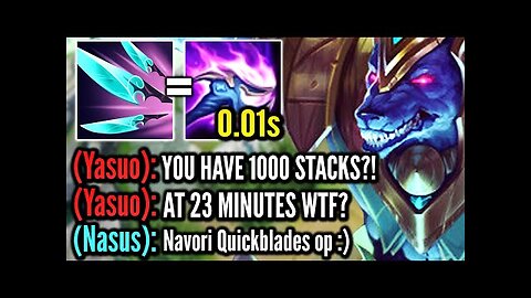 Nasus but my Q has no cooldown so I break the stack record (1000 STACKS AT 23 MINUTES)