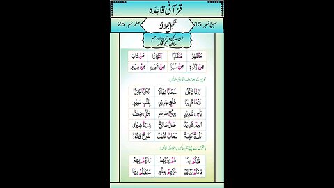 Noorani Qaida Lesson 15 Sabak No 15 Page No 25