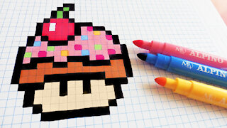 how to Draw cupcake mushroom - Hello Pixel Art by Garbi KW