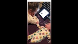 Little Baby Tries To Say Sisters Name