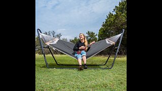 SUNCREAT 55 Inch Extra Large Double Hammock with Stand, 475lbs Capacity, Outdoor Portable Hammo...