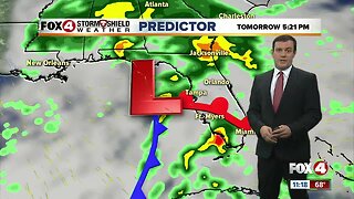 Forecast: Cloudy with rain and storms and breezy conditions Sunday