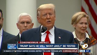 Trump says he will most likely be tested