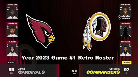Madden 24 Cardinals Vs Redskins Year 2023 Retro