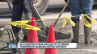30 construction projects beginning Monday across metro Detroit