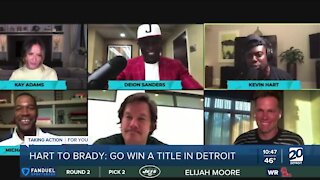 Kevin Hart challenges Tom Brady to go win a title in Detroit