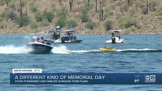 Families enjoy Memorial Day at Lake Pleasant while trying to social distance