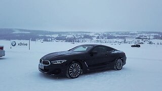 BMW M5 Competition xDrive and 840d Coupe xDrive in a frozen lake BMW Winter xDrive Experience 2019