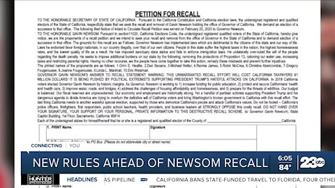 New rules ahead of Newsom recall