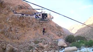 KCSO helicopter rescues man trapped on rock in Kern River Canyon