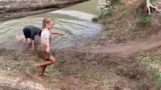 Kids Make Their Very Own Mudslide During Camping Trip