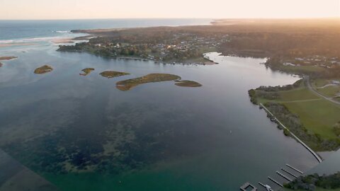 Sunset Mallacoota Lake 31 October 2021 by drone