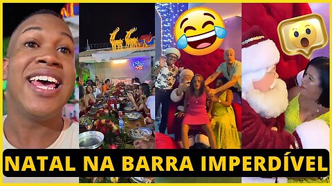 MARIA COM O PAPAI NOEL FAZENDO O SEU PEDIDO DE PRESENTE É EXPETACULAR NA CASA DA BARRA