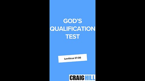 The Tithe is God's Qualification Test | Leviticus 27:30