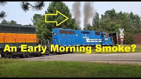 An Early Morning Start With A Heavy Train & Smoke Too! #trains #trainvideo | Jason Asselin
